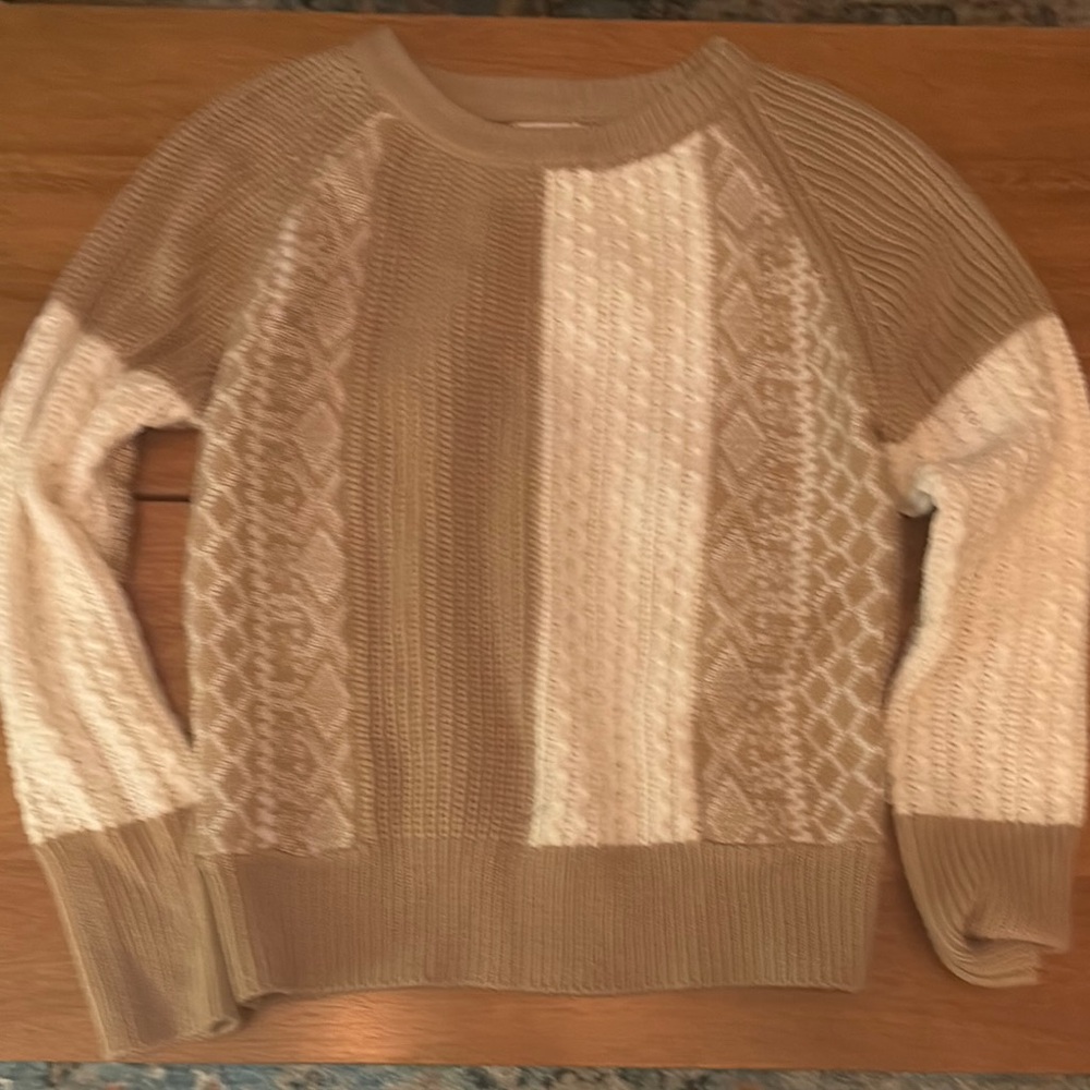 Cable Knit Patchwork Sweater